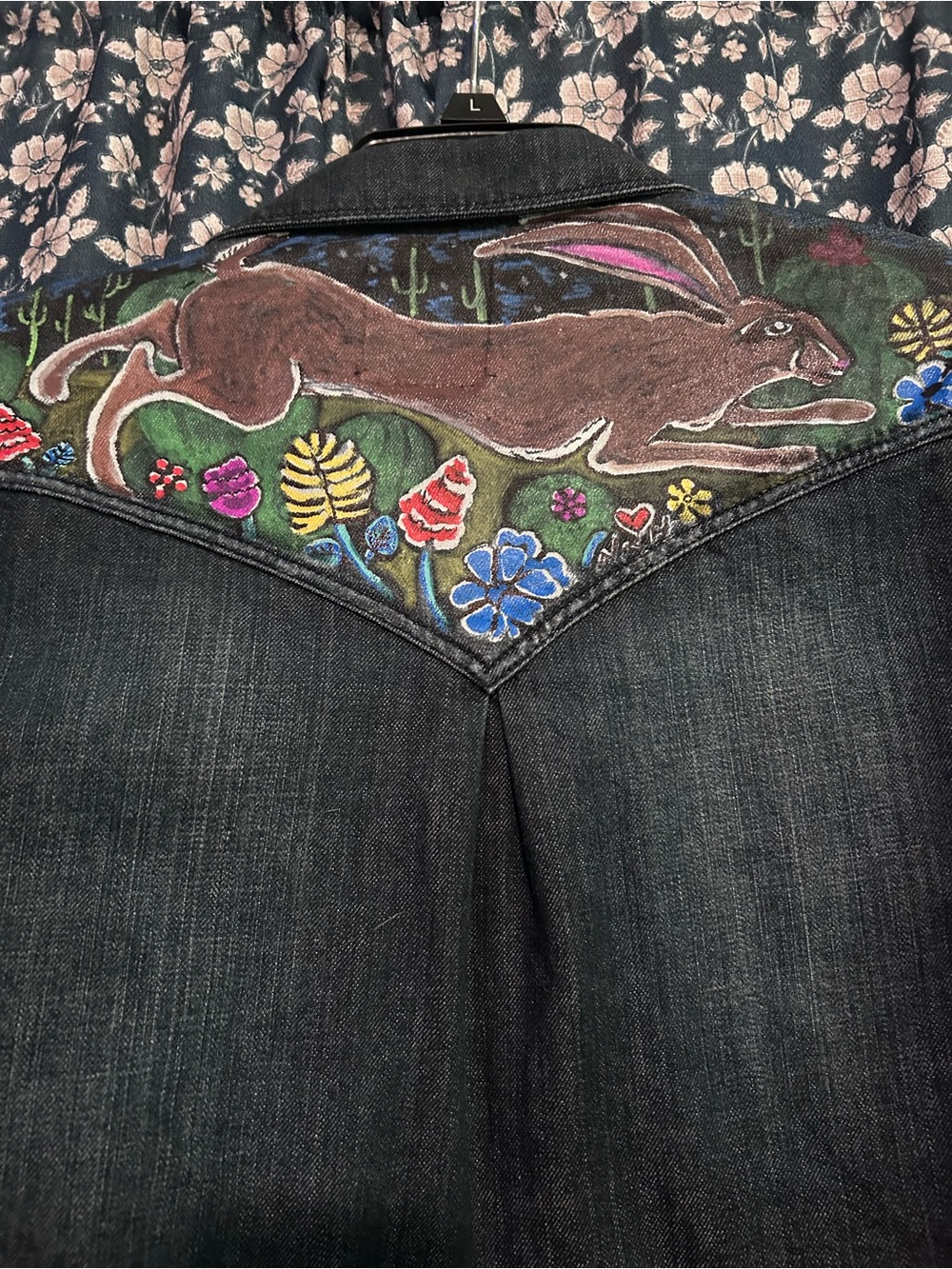 Up cycled jack rabbit Jean jacket - Picture 2 of 3